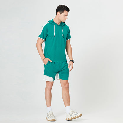 Men's Short Sleeve Hoodie and Shorts Outfit SS016