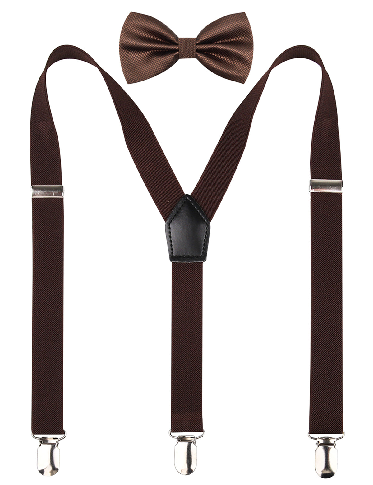 Men's 2.5CM Unisex's 3-Clip Suspender and Bow Tie Set, BD077