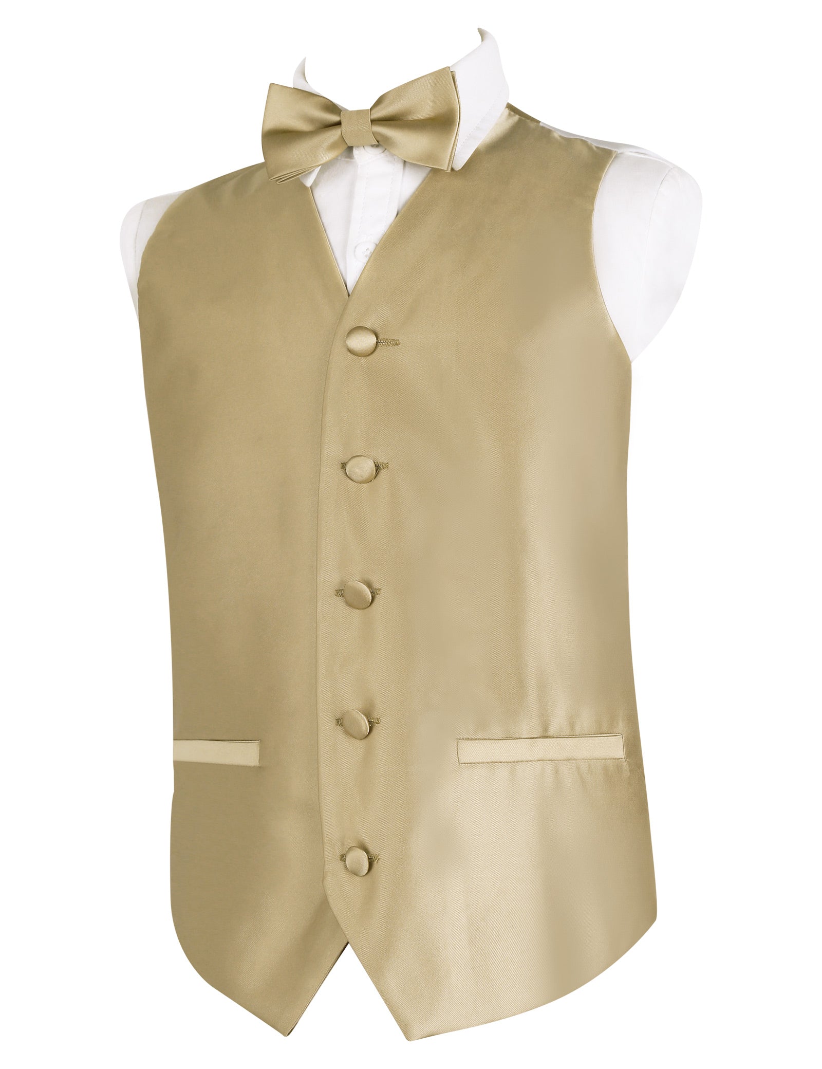 Champagne tuxedo vest sales and bow tie