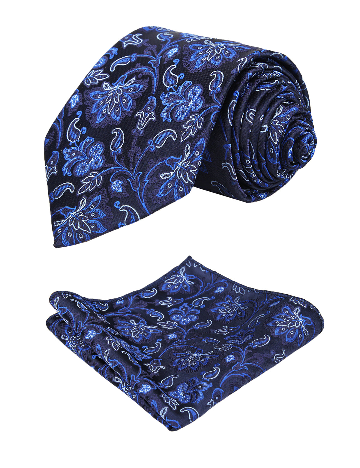 Men's Floral Pattern Tie and Handkerchief Set, 185
