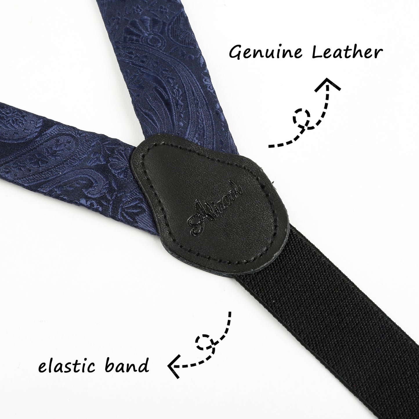 Boy's Adjustable Classic Paisley Pre-tied Bow Tie and Elastic Y Shape 3 Clips Suspenders Set, BD070