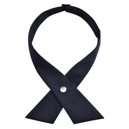Students Solid Criss-cross Bow Ties for School Uniform Pre Tied Necktie #066