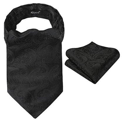 Men's Classic Paisley Cravat Tie with Pocket Square Handmade Floral Tie, Hanky Set, #138