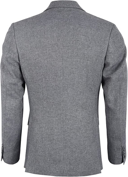 Men's Casual Suit Jacket Sports Coat Business Suit One Button, 020-Gray