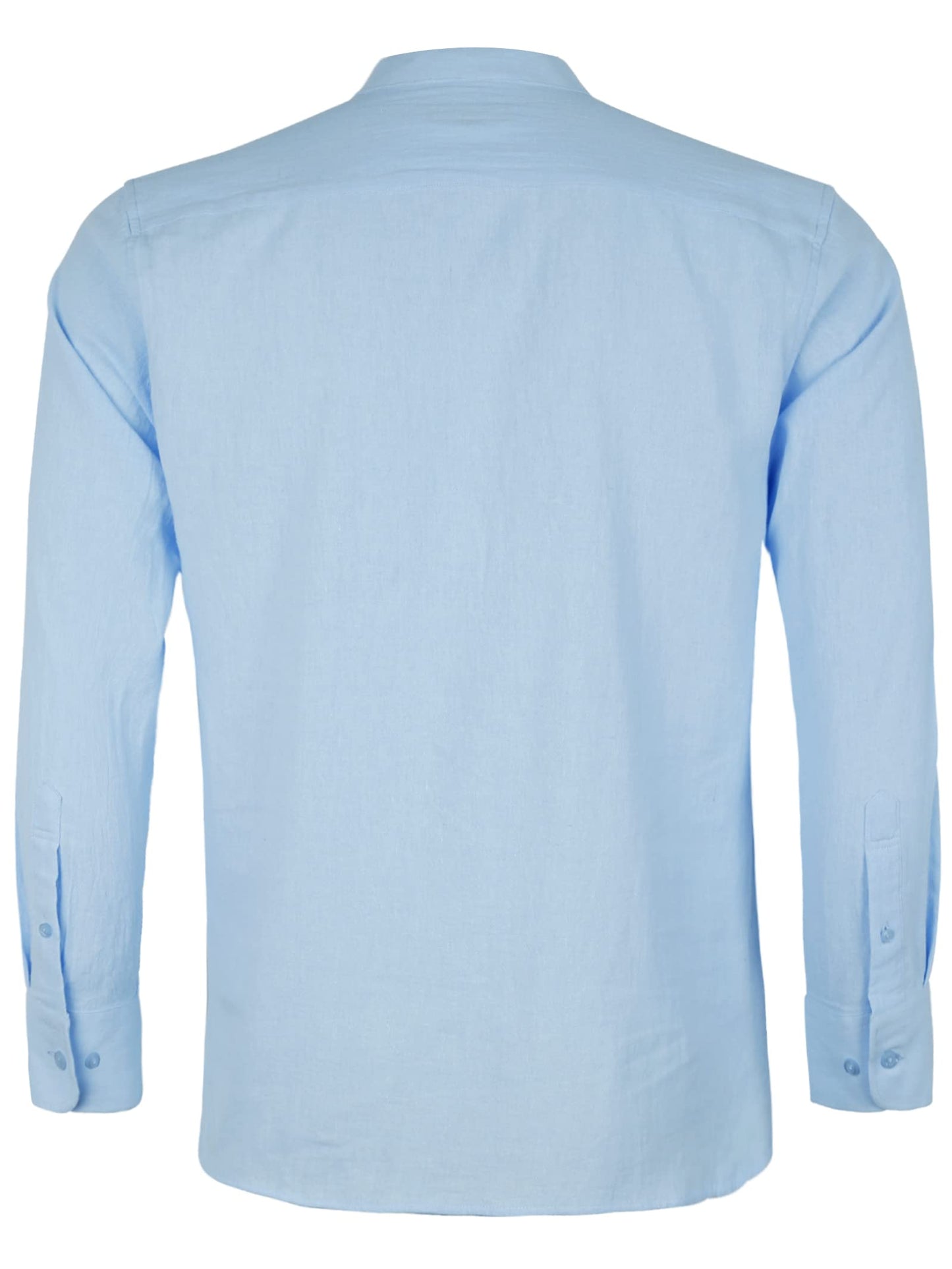 Men's Henley Shirt Long Sleeve Casual Cotton Beach Vacation Shirt, 100-Light Blue