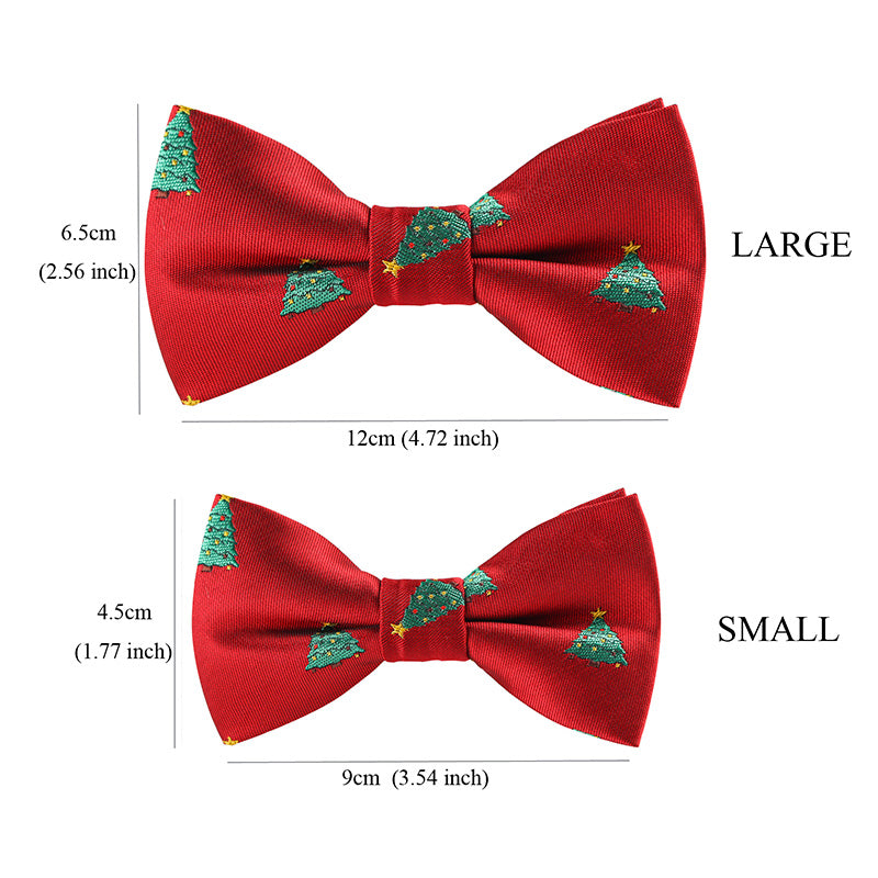 Men's Christmas Snowflake Red Bow Tie AM042